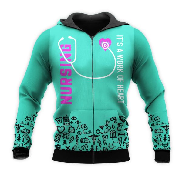 Nurse 3D Hoodie Its A Work Of Heart - Image 4