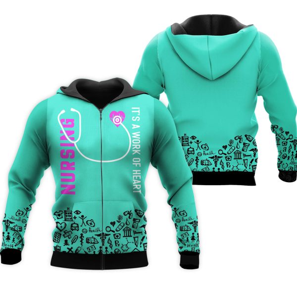Nurse 3D Hoodie Its A Work Of Heart - Image 2