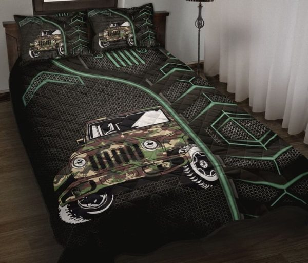 Awesome Jeep Quilt Set Steel Black