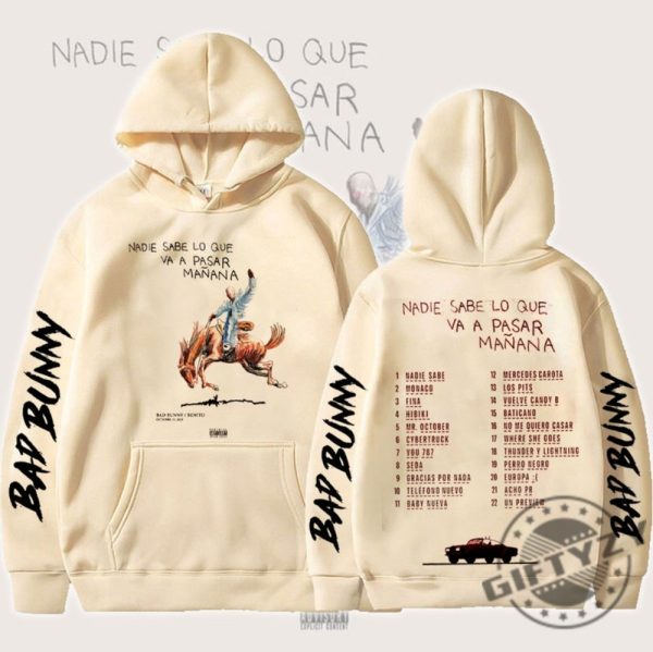 3D Hoodie Bad Bunny Sweatshirt Tshirt New Album Nadie Sabe Lo Que Va Pasar Manana