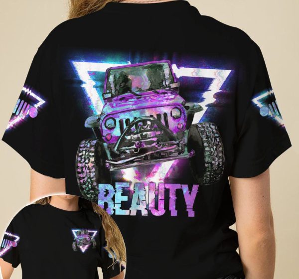 Matching Jeep Couple 3D T-shirt Beauty & Beast Triangle Light - Image 3