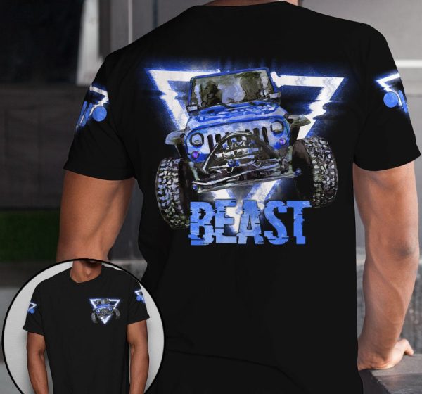 Matching Jeep Couple 3D T-shirt Beauty & Beast Triangle Light - Image 2
