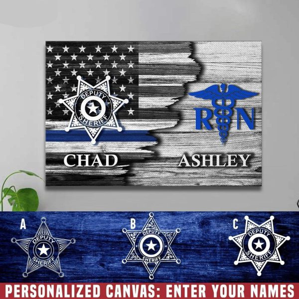 Custom Name Deputy & Registered Nurse Canvas