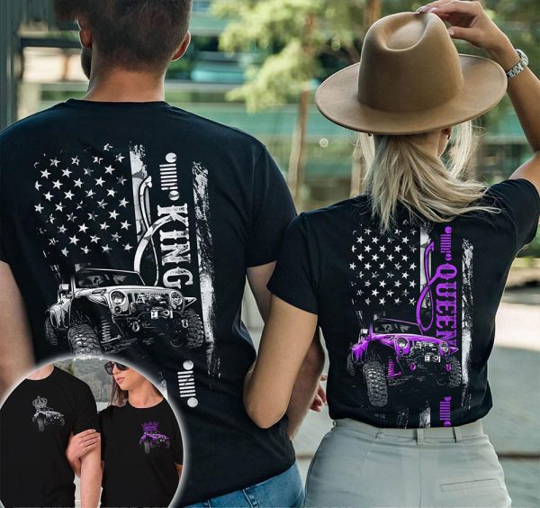 Jeep Couple 3D T-Shirt Jeep King Queen
