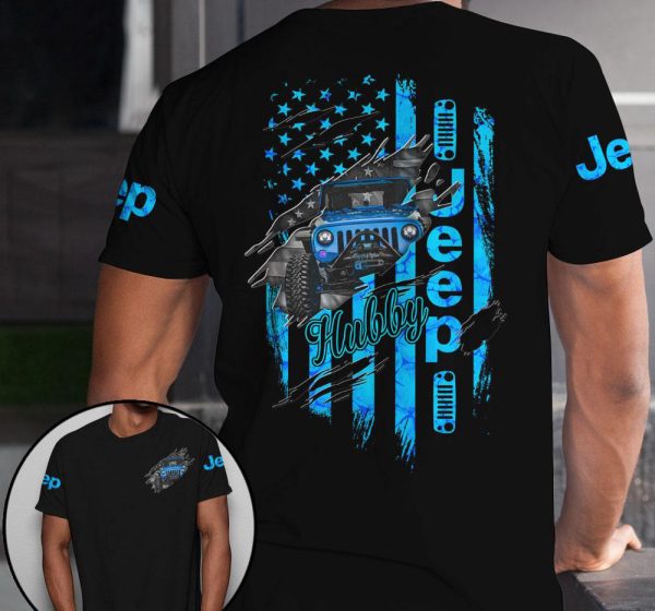 Jeep Couple 3D T-Shirt Wifey Hubby - Image 3