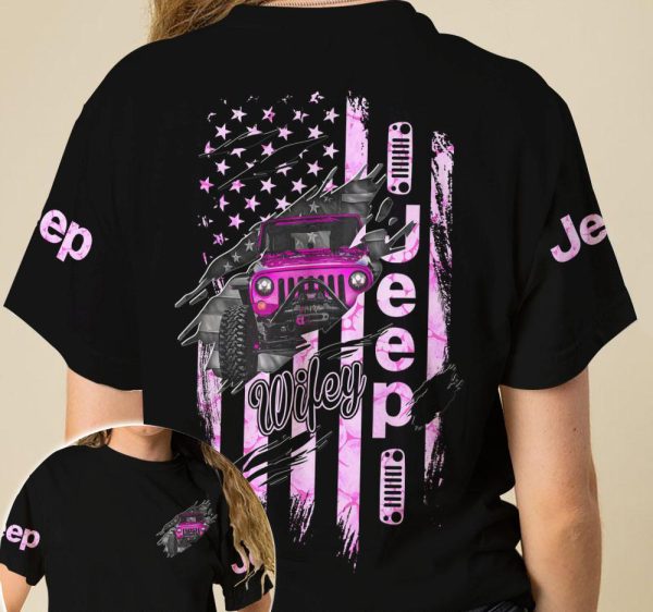 Jeep Couple 3D T-Shirt Wifey Hubby - Image 2