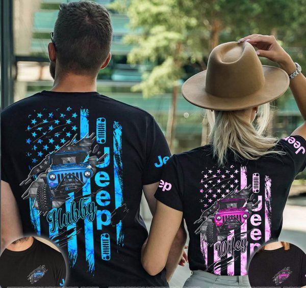 Jeep Couple 3D T-Shirt Wifey Hubby