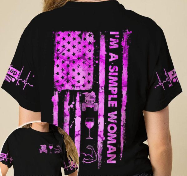 Jeep Couple 3D T-shirt I'm A Simple Woman I'm A Simple Man - Image 2