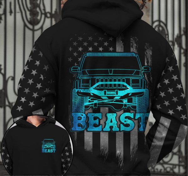 Jeep Couple All Over Hoodie Beast Beauty - Image 3