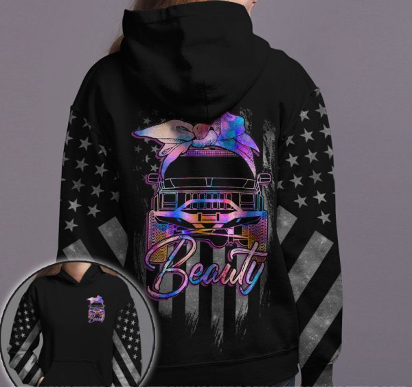Jeep Couple All Over Hoodie Beast Beauty - Image 2