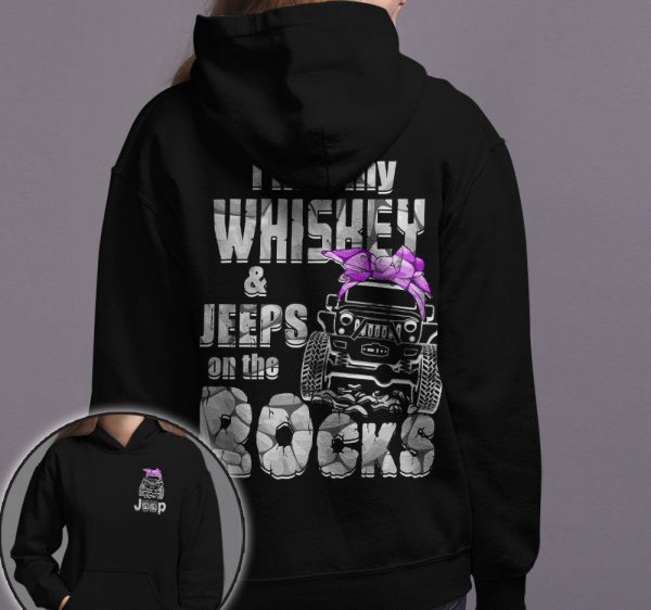 Jeep Couple All Over Hoodie I Like My Whisky And Jeeps On The Rock - Image 2
