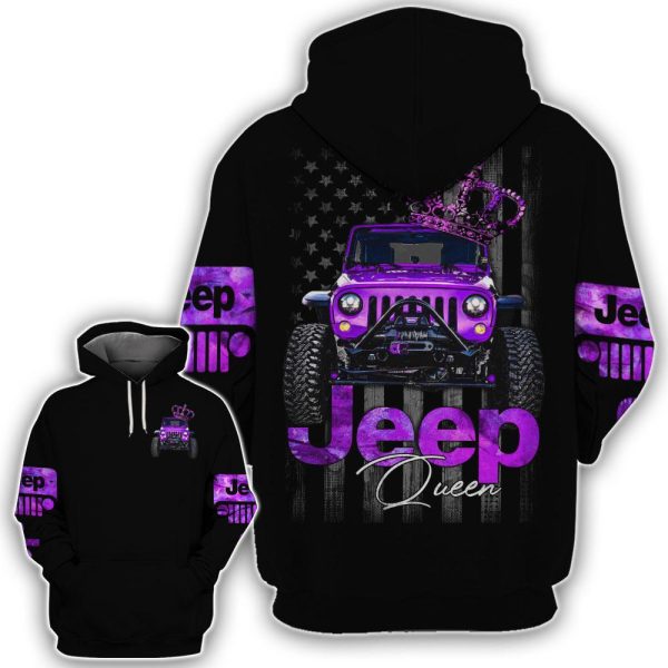 Jeep Couple 3D All Over Hoodie Jeep King Jeep Queen - Image 3