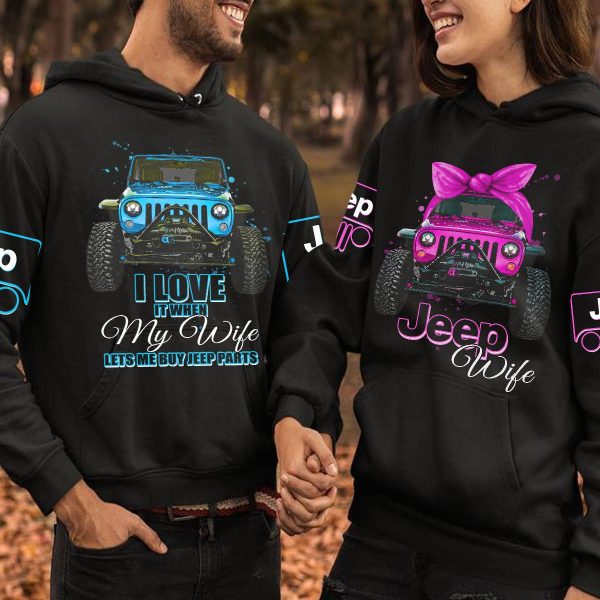 Jeep Couple 3D All Over Hoodie Jeep Wife I Love When My Wife
