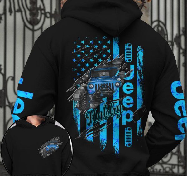 Jeep Couple 3D All Over Hoodie Wifey Hubby - Image 2