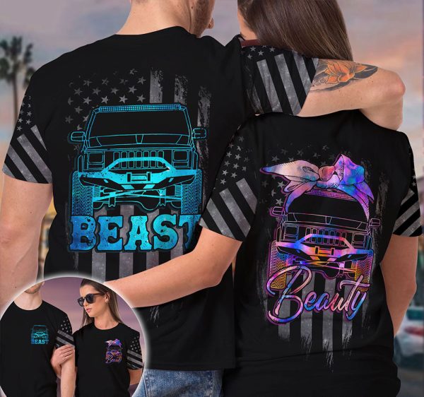 Jeep Couple All Over T-Shirts Beast Beauty