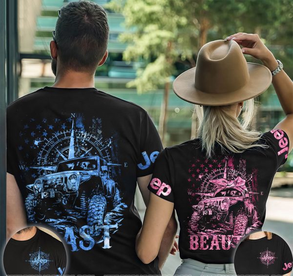 Jeep Couple All Over T-Shirts Beast Beauty Compass