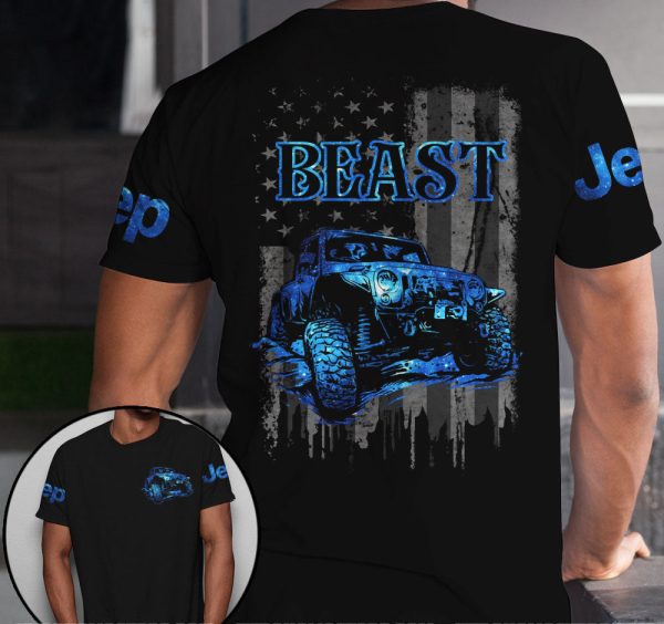 Jeep Couple All Over T-Shirts Jeep Beauty Jeep Beast Hologram - Image 2