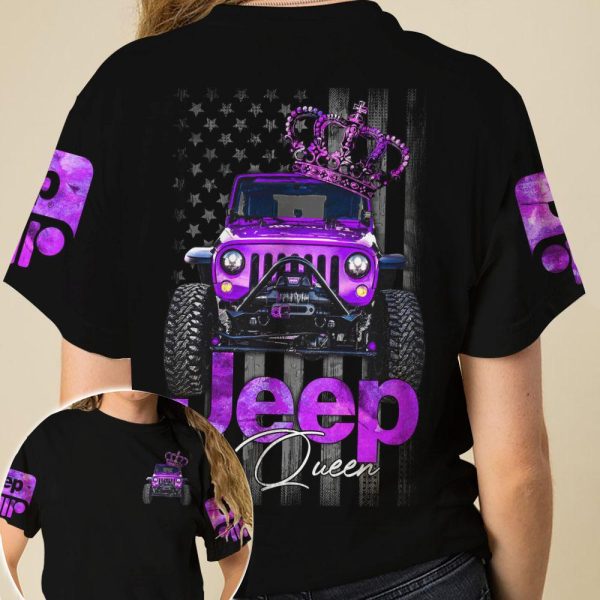 Jeep Couple 3D All Over T-shirt Jeep Queen Jeep King - Image 4