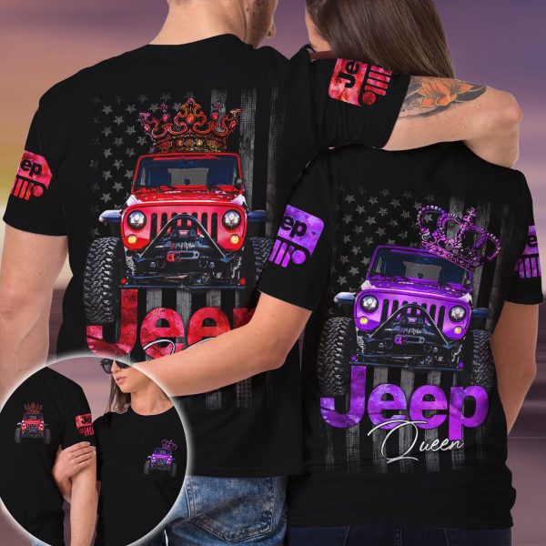 Jeep Couple 3D All Over T-shirt Jeep Queen Jeep King