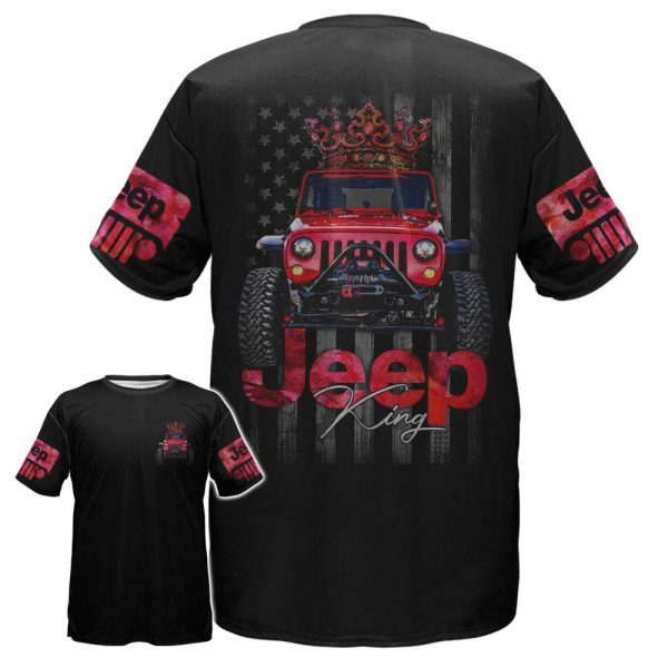 Jeep Couple 3D All Over T-shirt Jeep Queen Jeep King - Image 2