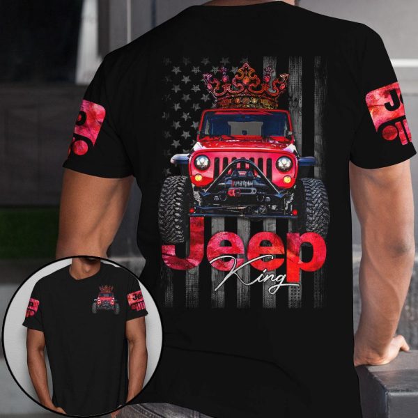 Jeep Couple 3D All Over T-shirt Jeep Queen Jeep King - Image 3