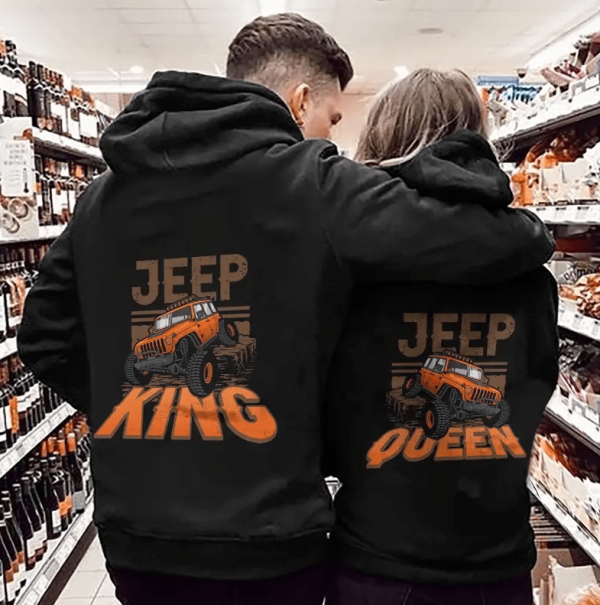 Couple Hoodie Jeep King And Queen
