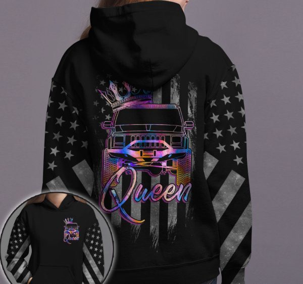 Jeep King Jeep Quen Couple All Over Hoodie - Image 2
