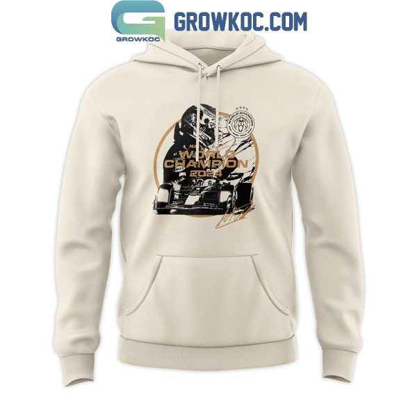 Red Bull Racing Max Verstappen World Champions Off White 2024 Hoodie T-Shirt - Image 2