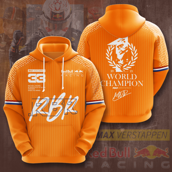 Redbull Racing F1 World Champion Max Verstappen Orange 3D Shirt, Hoodie - Hot Sale 2025 - Image 2