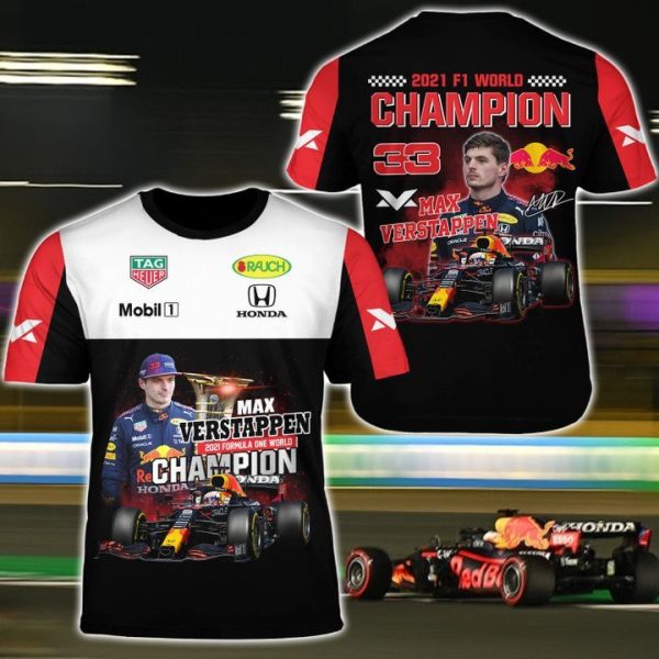 World Champion 2021 F1 Max Verstappen 3D Shirt, Hoodie - Hot Sale 2025