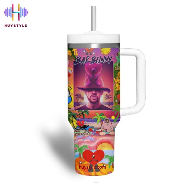 Bad Bunny Stanley Tumbler Cup 40oz With Handle - Image 2