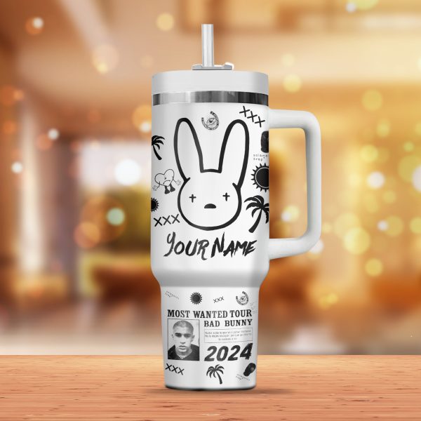 Bad Bunny Stanley Tumbler Cup 40oz With Handle - Image 2