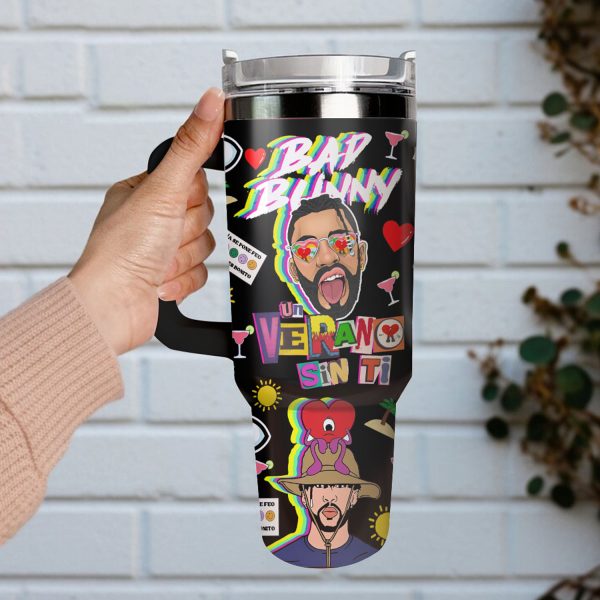 Bad Bunny Stanley Tumbler Cup 40oz With Handle - Image 3