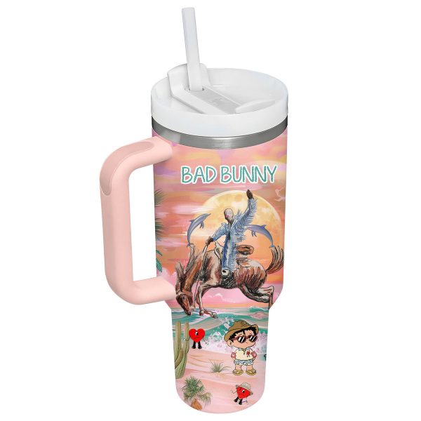 Bad Bunny Stanley Tumbler Cup 40oz With Handle - Image 2