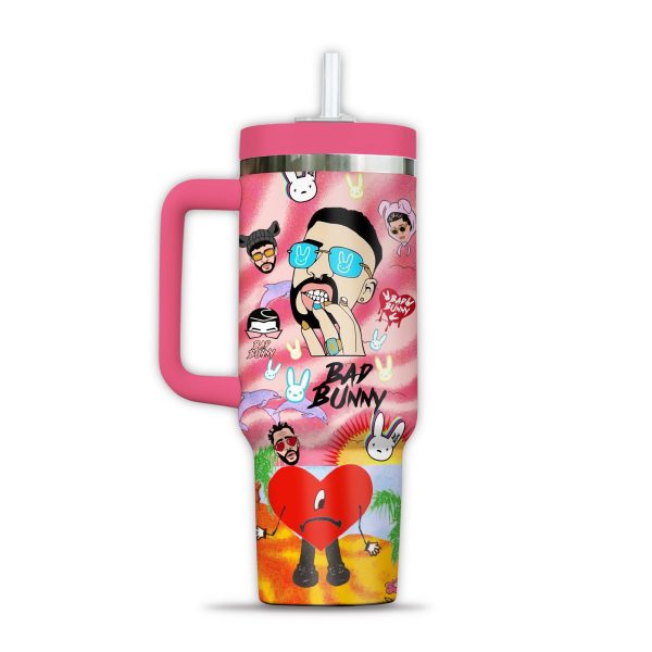 Bad Bunny Stanley Tumbler Cup 40oz With Handle - Image 3