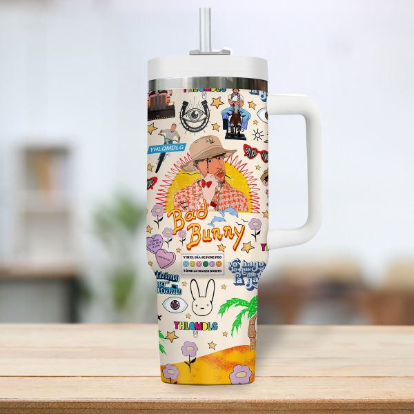 Bad Bunny Stanley Tumbler Cup 40oz With Handle - Image 2