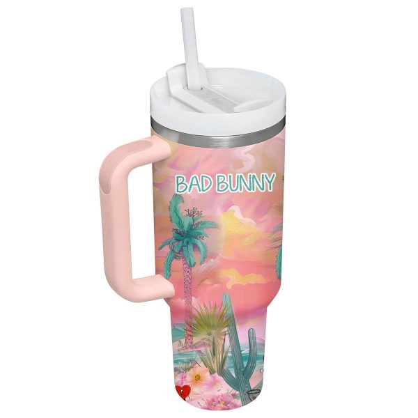 Bad Bunny Stanley Tumbler Cup 40oz With Handle - Image 3