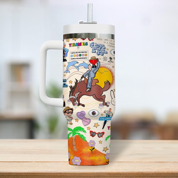 Bad Bunny Stanley Tumbler Cup 40oz With Handle - Image 3