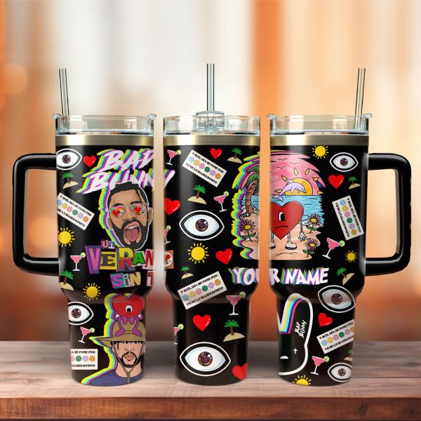 Bad Bunny Stanley Tumbler Cup 40oz With Handle - Image 4