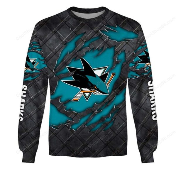 San Jose Sharks Black Metal Design Shirt Hoodie 2025 - Image 4