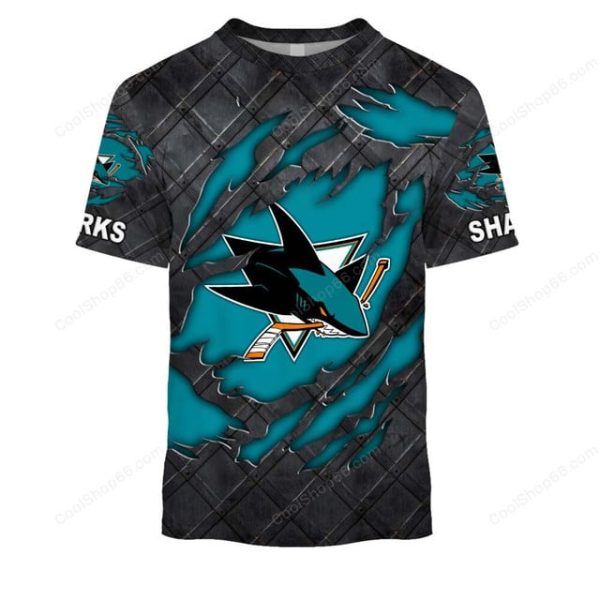San Jose Sharks Black Metal Design Shirt Hoodie 2025 - Image 6