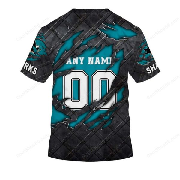 San Jose Sharks Black Metal Design Shirt Hoodie 2025 - Image 7