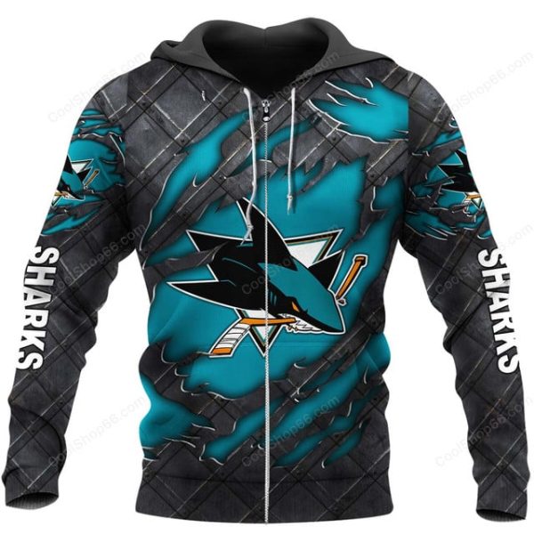 San Jose Sharks Black Metal Design Shirt Hoodie 2025 - Image 2