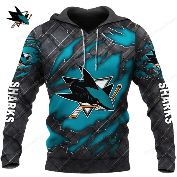 San Jose Sharks Black Metal Design Shirt Hoodie 2025