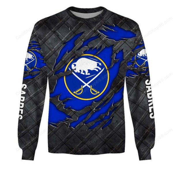 Buffalo Sabres Black Metal Design Shirt Hoodie 2025 - Image 4