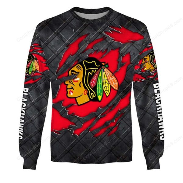 Chicago Blackhawks Black Metal Design Shirt Hoodie 2025 - Image 3