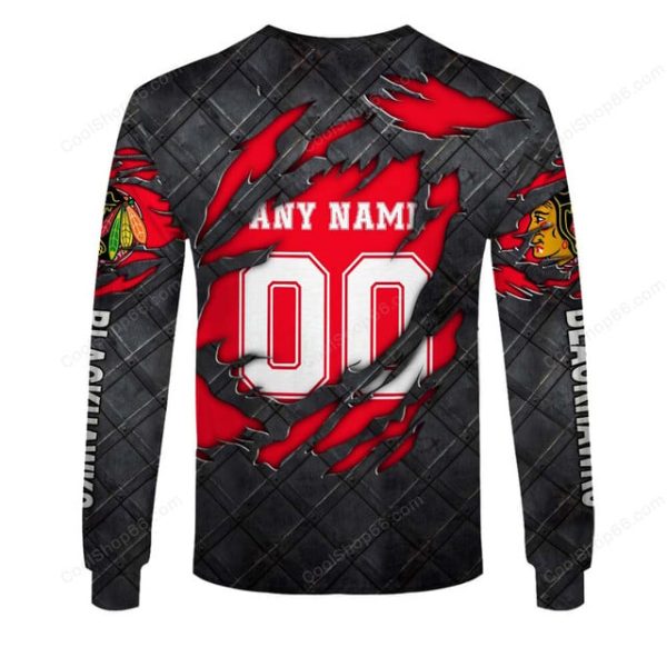 Chicago Blackhawks Black Metal Design Shirt Hoodie 2025 - Image 4