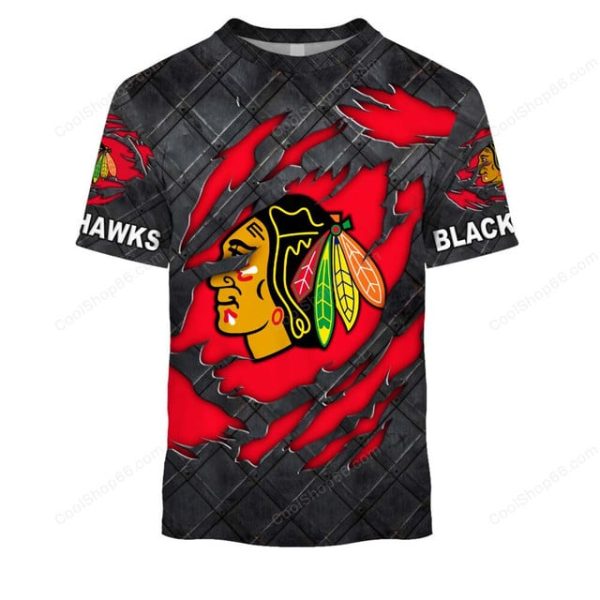 Chicago Blackhawks Black Metal Design Shirt Hoodie 2025 - Image 5