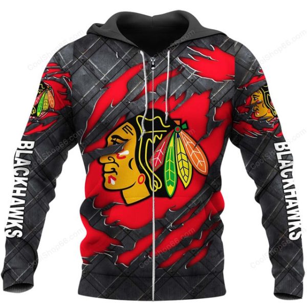 Chicago Blackhawks Black Metal Design Shirt Hoodie 2025 - Image 7
