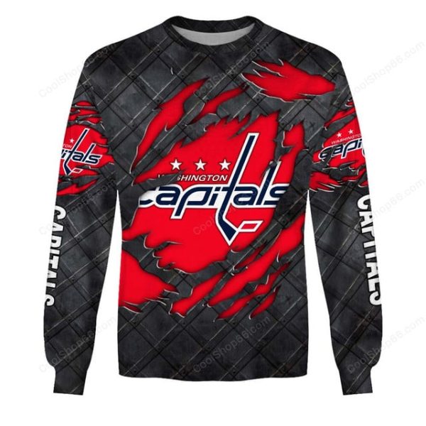 Washington Capitals Black Metal Design Shirt Hoodie 2025 - Image 4